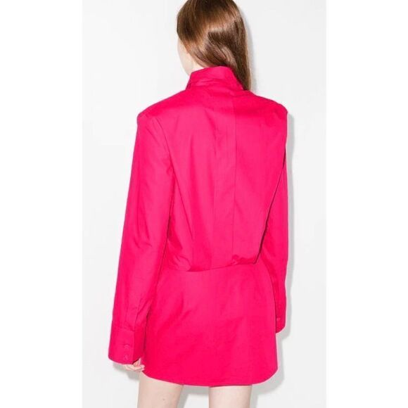 The Attico Wide Sleeve Cotton Shirt Dress in Bouganville NWT Size 36 - Picture 2 of 14